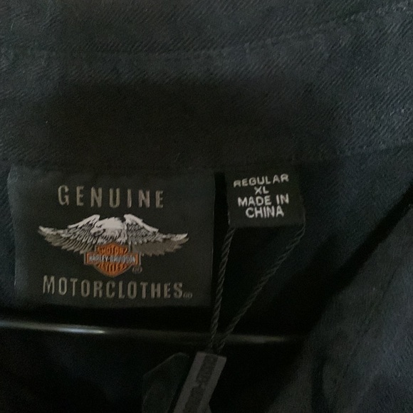 NICE Black, Harley Davidson linen long sleeve shirt. Size X-LARGE - Picture 3 of 6